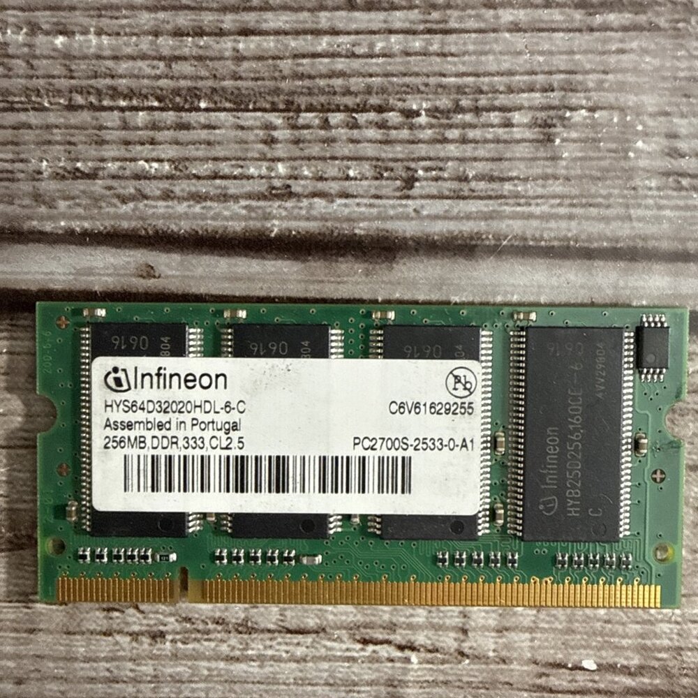 Infineon 256MB DDR PC2700S-2533-0-A1 333MHz CL2.5 Memory HYS64D32020HDL-6-C